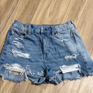 American Eagle Outfitters Light Blue Distressed Denim Shorts